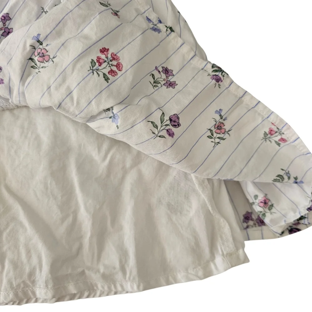 Janie &‎ Jack White Floral Dress 7 Bubble Sleeve Ruffle 100% cotton Spring